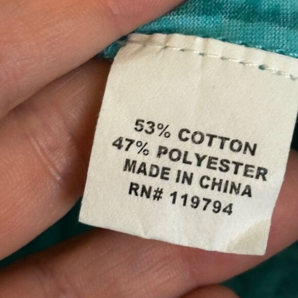 One World Blouse Women's Size XL Aztec Western Sun lightweight Black‎ Blue Green - Picture 4 of 4